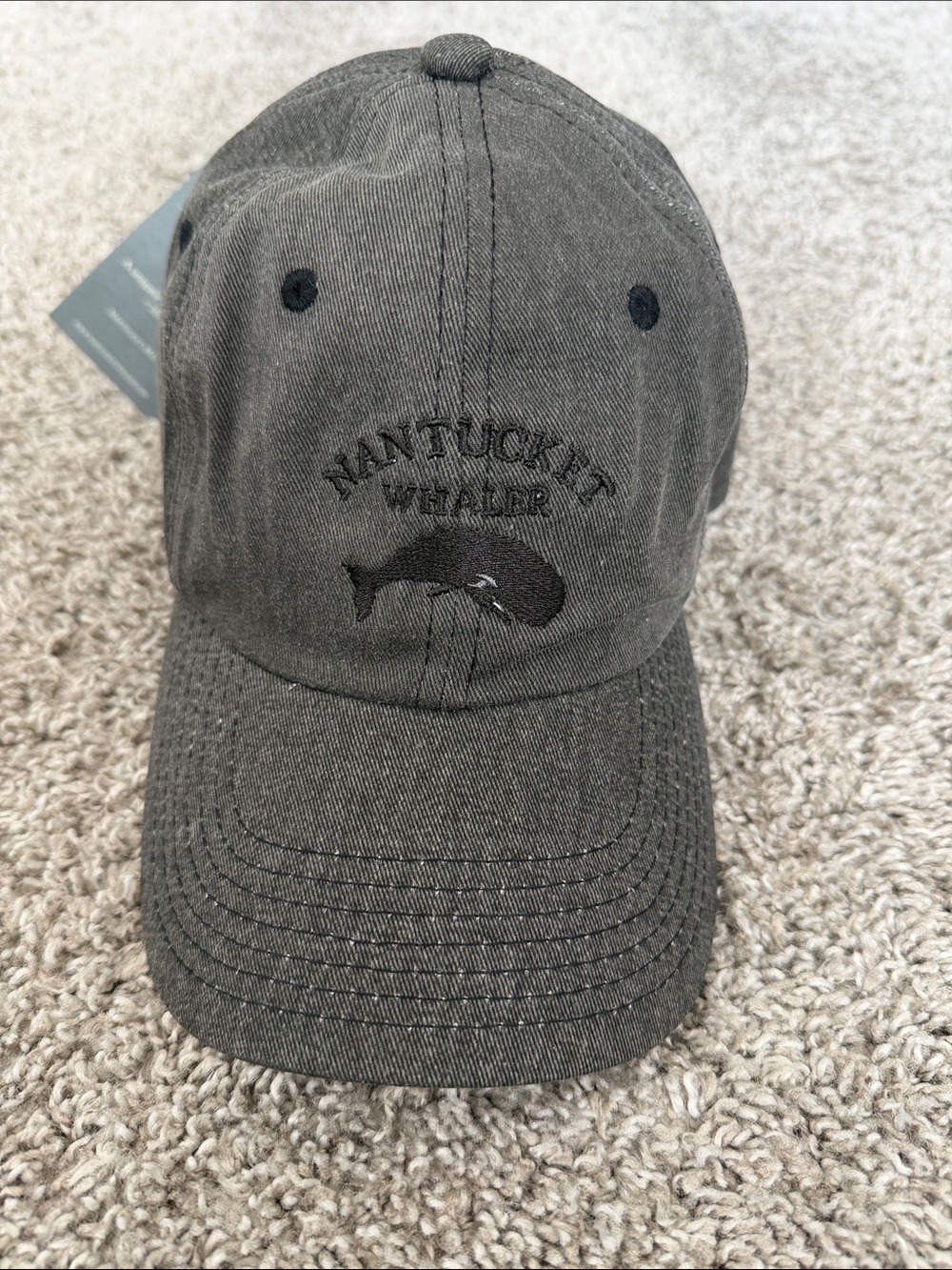 NANTUCKET WHALER GRAY CAP HAT NWT Embroidered Baseball Cap OS